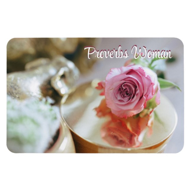 Ímã Rosa cristã e mulher do provérbio (Horizontal)