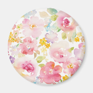 Imã Rosa da aguarela dos plenos Verões floral
