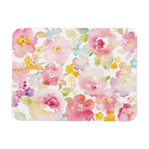 Ímã Rosa da aguarela dos plenos Verões floral