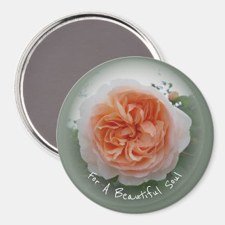 Imã Rosa Damasco em Flor Completa com Vinheta Verde