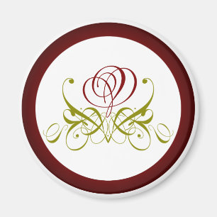 Imã Rosa de Caligrafia Burgundy