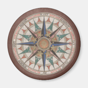 Imã Rosa de Compass Marrom Antigo