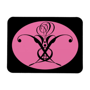 Ímã Rosa de Deco de Arte Rosa e Preta