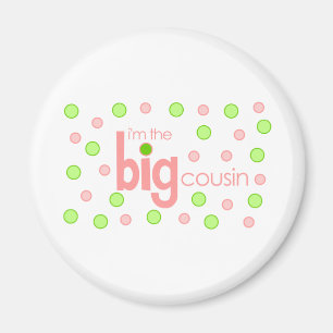 Imã Rosa de Polkadot e t-shirt grande verde do primo