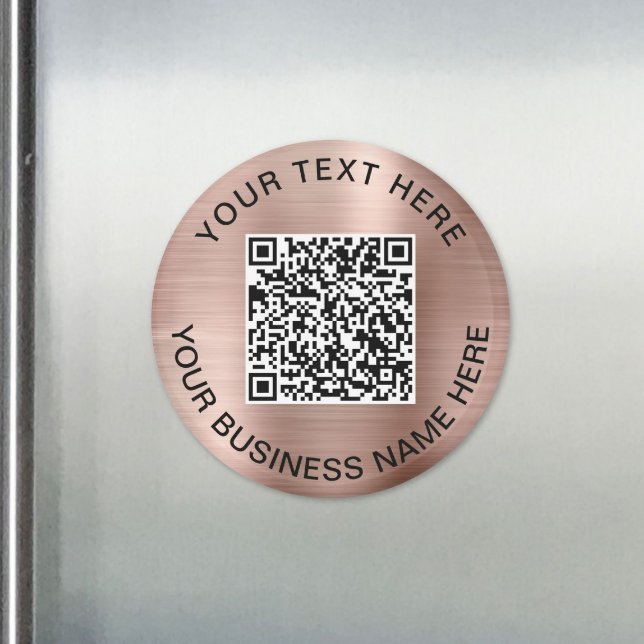 Imã Rosa de Promocional de Código QR Dourado (QR Code Promotional Rose Gold Magnet)
