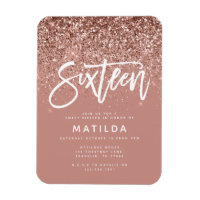 Rosa dourado brilhante moderno de 16 anos