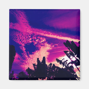 Imã Rosa e céu interessante roxo