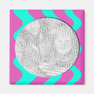 Imã rosa e quadro da foto de turquesa