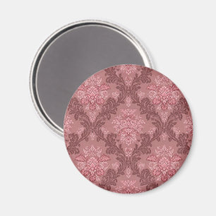 Imã Rosa Empoeirado Rosa Suave Borgonha Damask Elegant