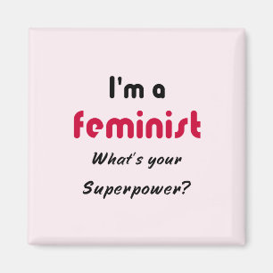 Imã Rosa feminista do slogan do poder super