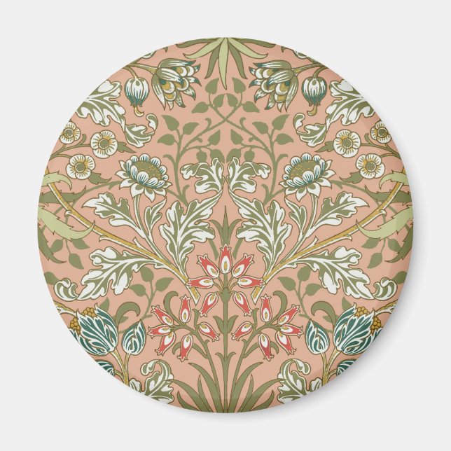 Imã Rosa Flor de Jacinto de William Morris Arte (Frente)