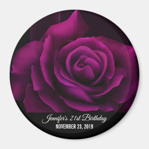 Imã Rosa Flor de Partido Data Roxa-Vermelho Gótico