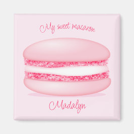 Imã rosa fofo meu doce nome de macarão