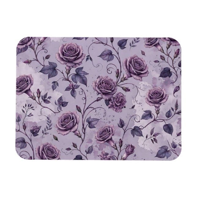 Ímã Rosa Lavanda Empoeirada Tons Sonhadores Florais  (Horizontal)