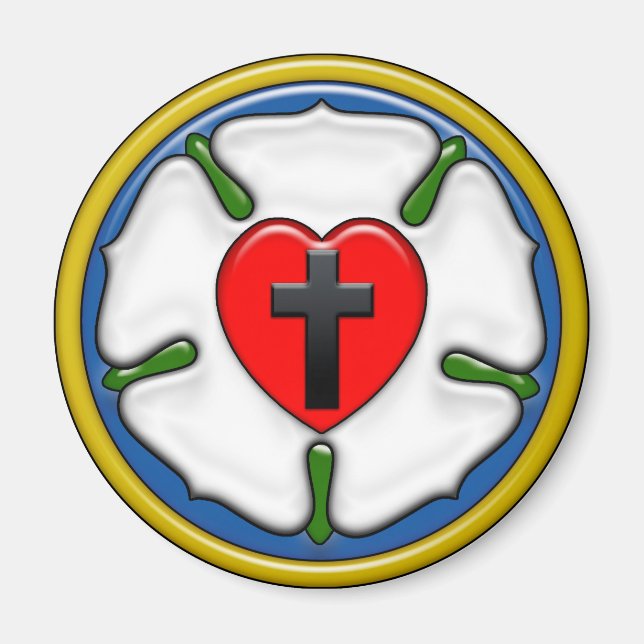 Imã Rosa Lutero Embossed-Look (Frente)