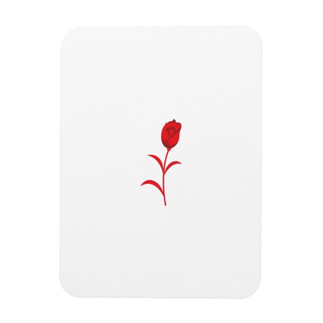 Ímã Rosa Madder, Lava Vermelho, Design floral (Vertical)