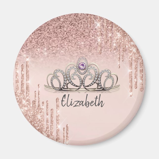 Imã Rosa moderno, Dourado Glitter Drives Ombre Tiara C (Frente)