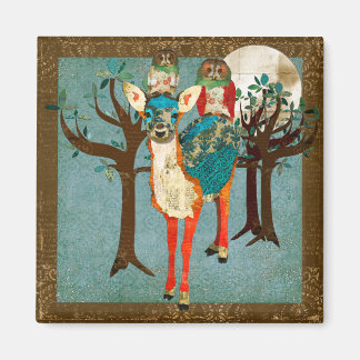 Imã Rosa Owls & Azure Fawn Magnet