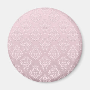 Imã Rosa Pálido e Branco Estilo Antigo Damask