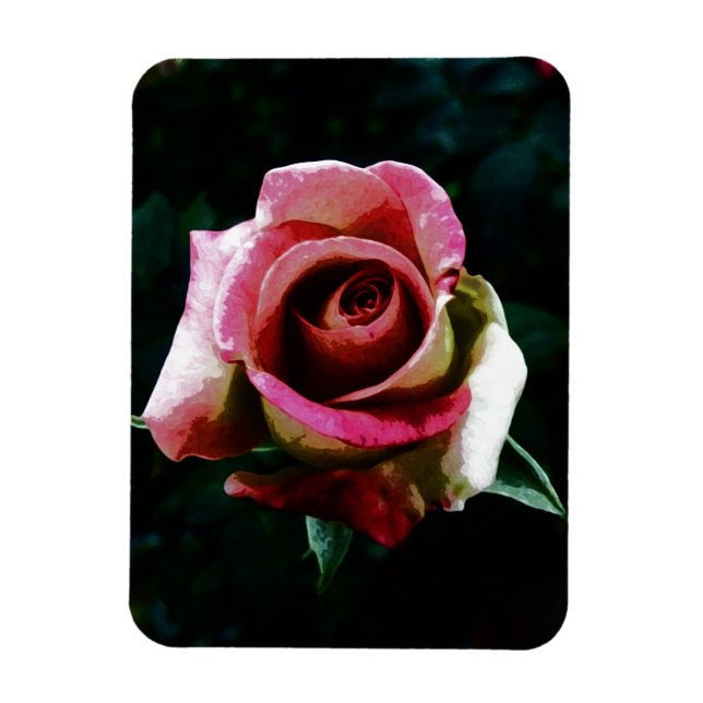 Ímã Rosa Pintada a Óleo (Vertical)