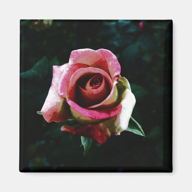 Imã Rosa pintada a óleo (Frente)