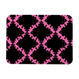 Ímã rosa quente preto diamante mod damasco