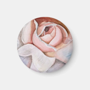 Imã Rosa rosa suave em aquarela por Jodi Mahaffey