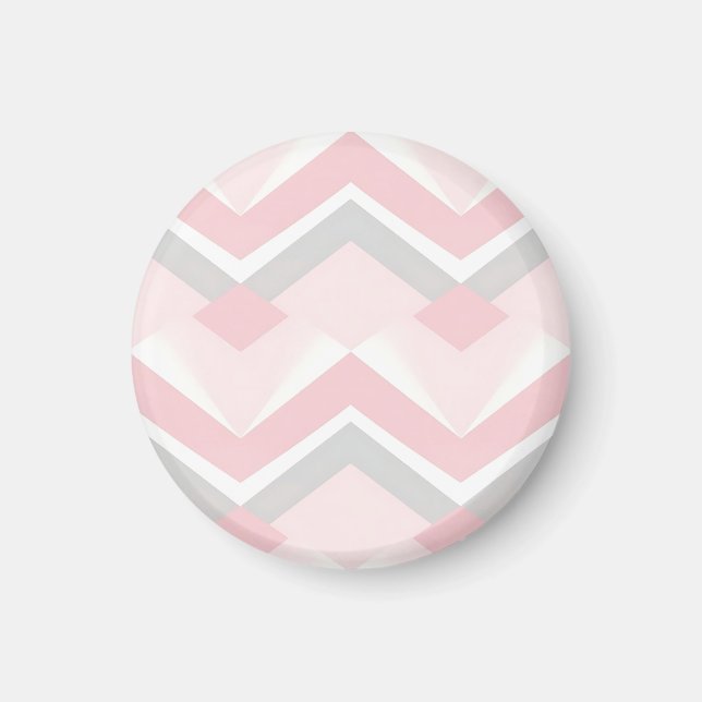 Imã Rosa Suave Chevron Geométrico (Frente)