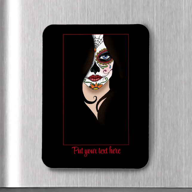 Ímã Rosa Sugar Skull (Criador carregado)