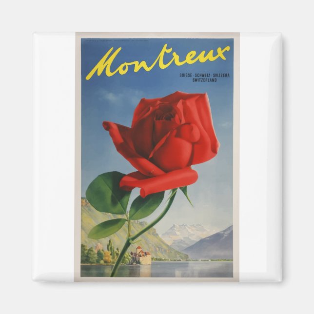 Imã Rosa Suiça Poster Montreux (Frente)