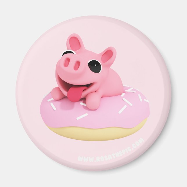 Imã Rosa the Pig in a Donut (Frente)