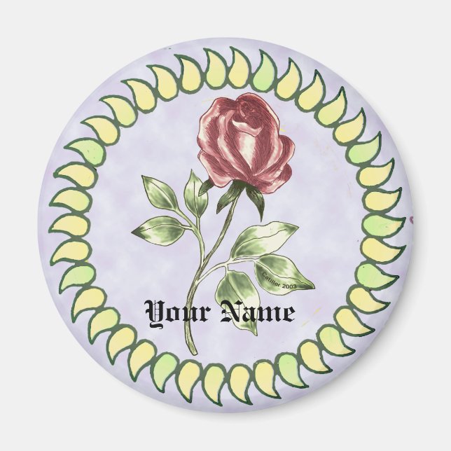 Imã Rosa vermelha adorável (Frente)