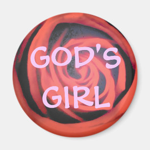 Imã Rosa vermelha da menina do deus