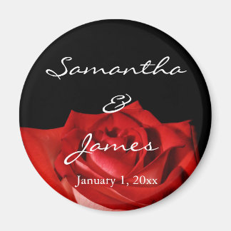 Imã Rosa vermelha elegante no casamento personalizado