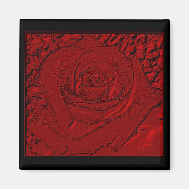 Imã Rosa vermelha "Escultura" (Frente)