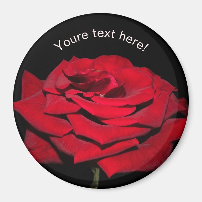 Imã Rosa vermelha - Preto (Frente)