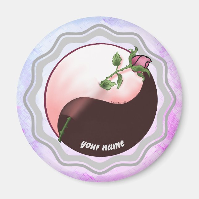 imã rosa vermelha yin yang (Frente)
