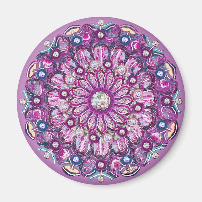 Imã Rosace vermelho cardinal (Frente)