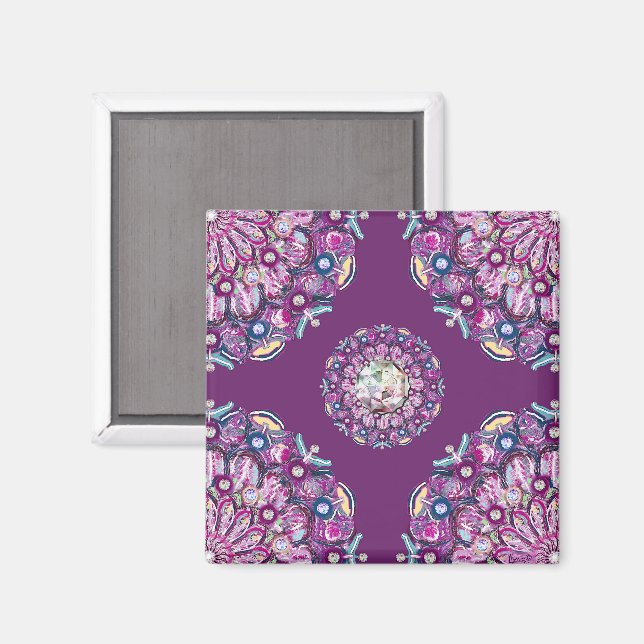 Imã Rosace vermelho cardinal (Front/Back)