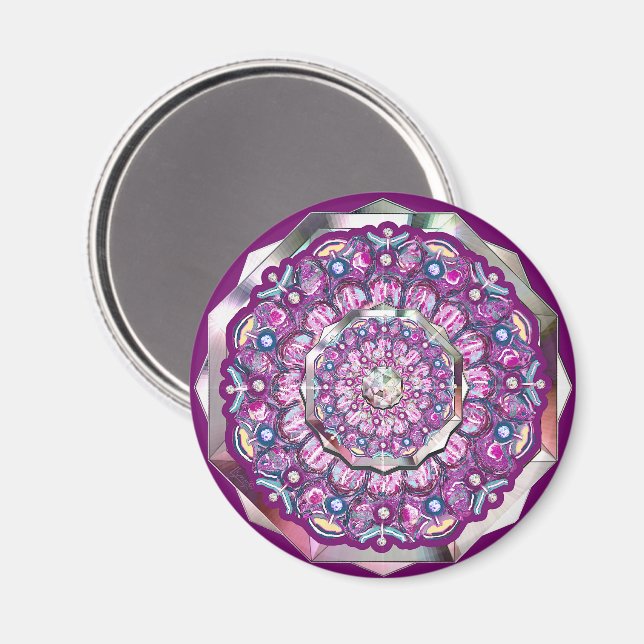 Imã Rosace vermelho cardinal (Front/Back)