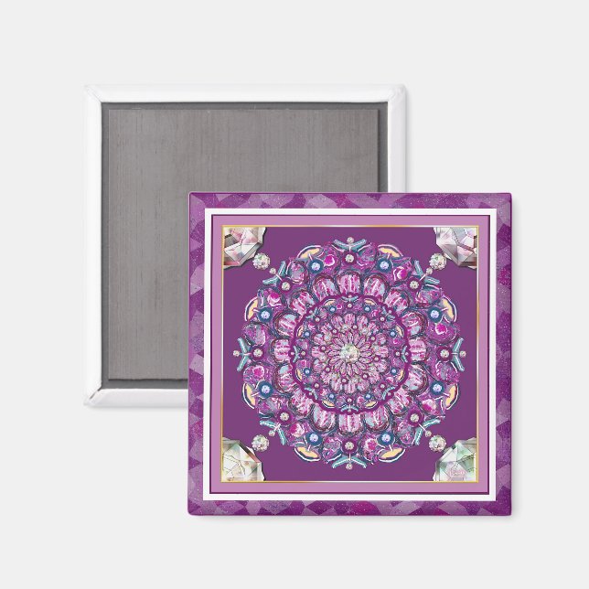 Imã Rosace vermelho cardinal (Front/Back)