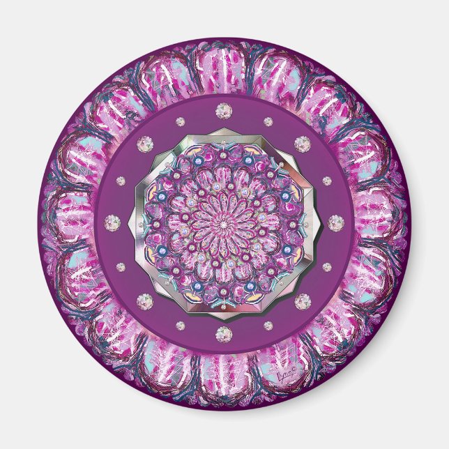 Imã Rosace vermelho cardinal (Frente)