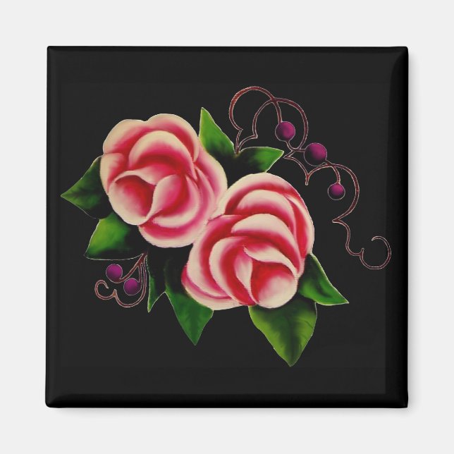 Imã Rosas a preto (Frente)
