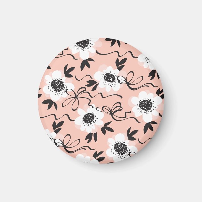 Imã rosas abstrato, cores pálidas, padrão de colheita. (Frente)