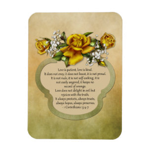 Ímã Rosas Amarelas Amor é Paciente, Amor é Bonito