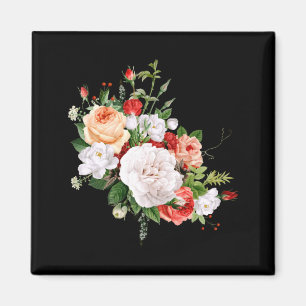 Imã Rosas Antigas Lindas Flores Buquê de Flores Amante