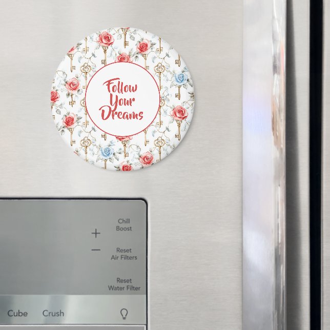 Imã Rosas Azuis Vermelhas Chaves Douradas   (In Situ (Fridge))