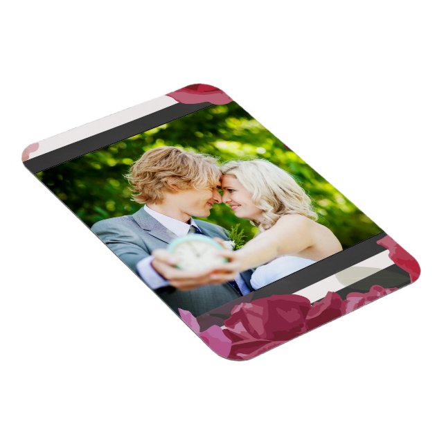 Ímã Rosas De Aniversário De Casamento, Stripes, Foto P (Lado Direito)