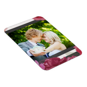 Ímã Rosas De Casamento, Stripes, Foto Personalizada