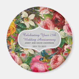 Imã ROSAS de Casamento vintage - Comemorativos